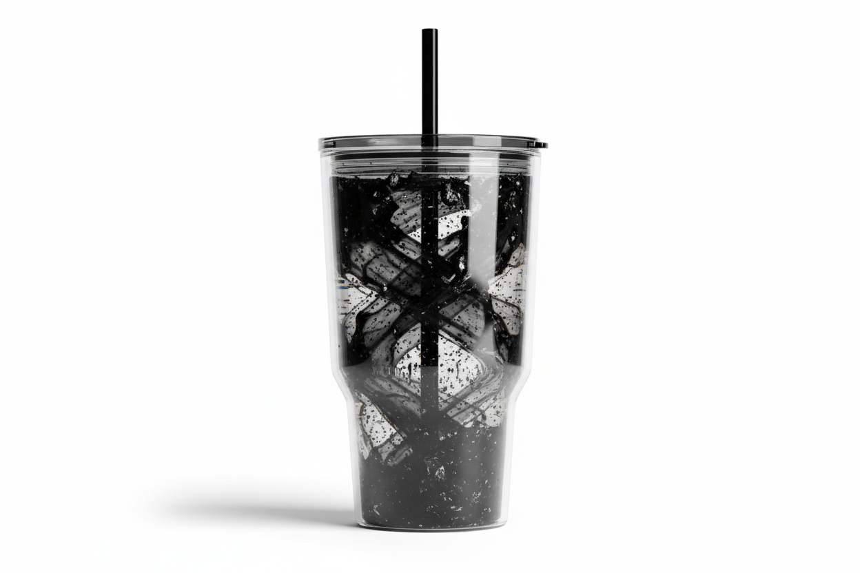 Black lava snow globe tumbler