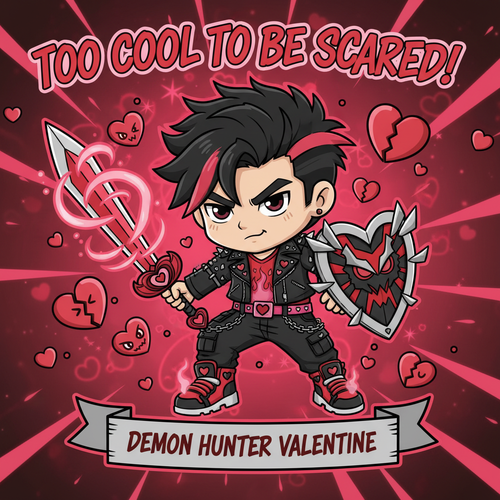 Boy-Focused K-pop Demon Hunter Valentine's Design