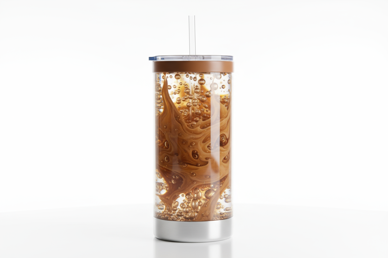 Coffee brown lava snow globe tumbler