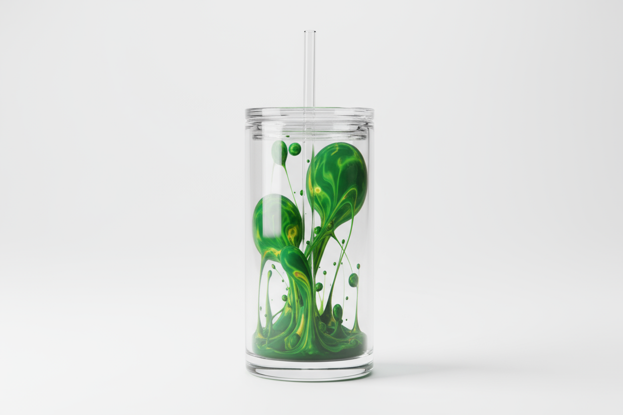 Grass green lava snow globe tumbler