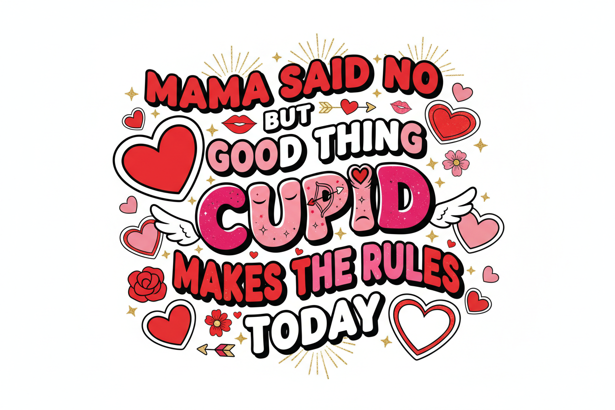 Mama Said No Cupid Makes The Rules DTF design