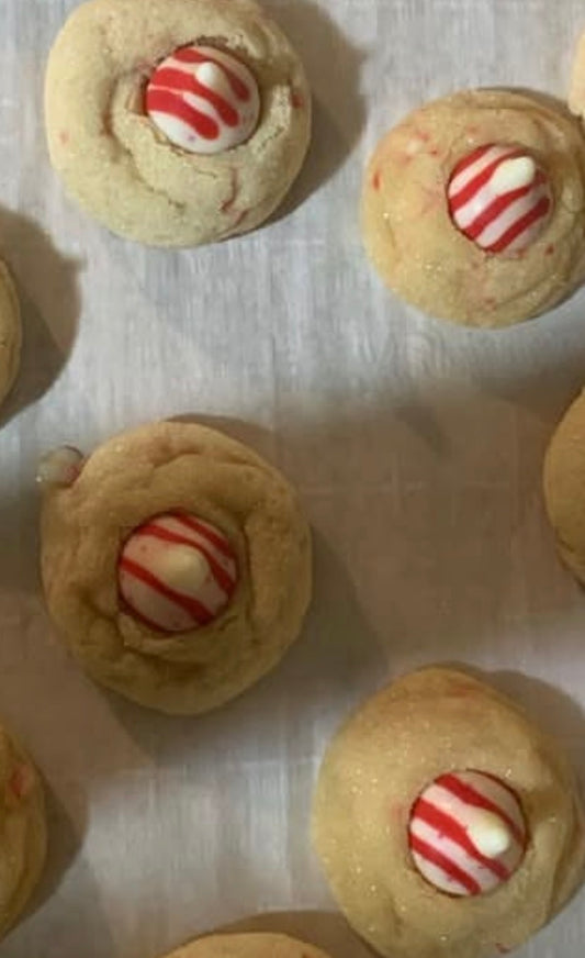 Peppermint kiss cookies
