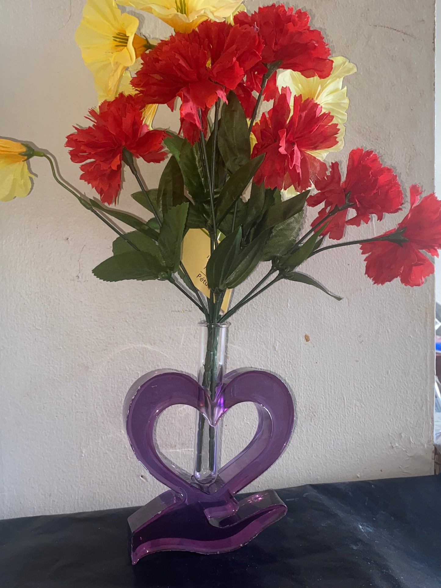 Heart shaped flower vase
