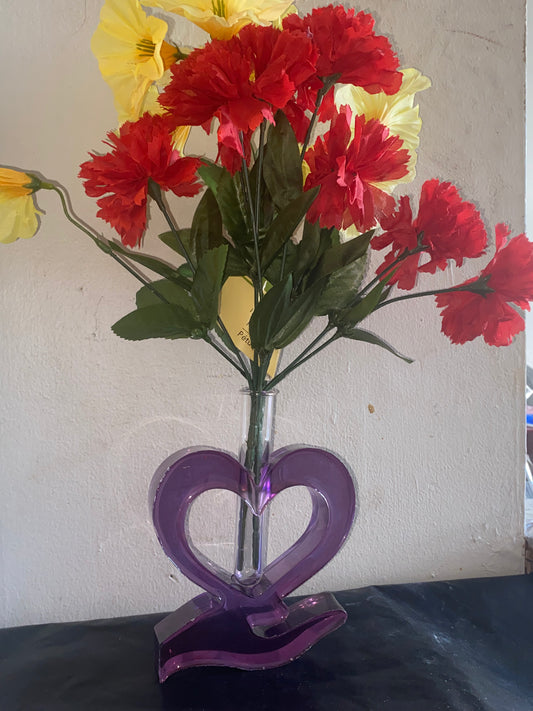 Heart shaped flower vase