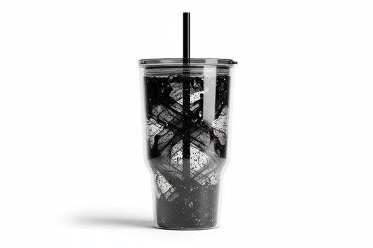 Black lava snow globe tumbler