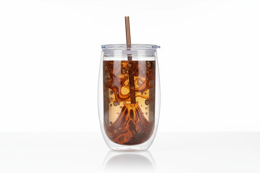 Brown lava snow globe tumbler