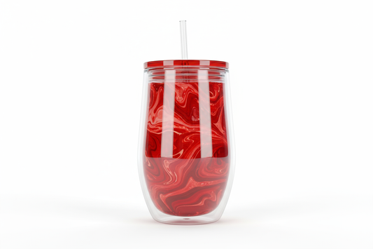 Cherry red lava snow globe tumbler