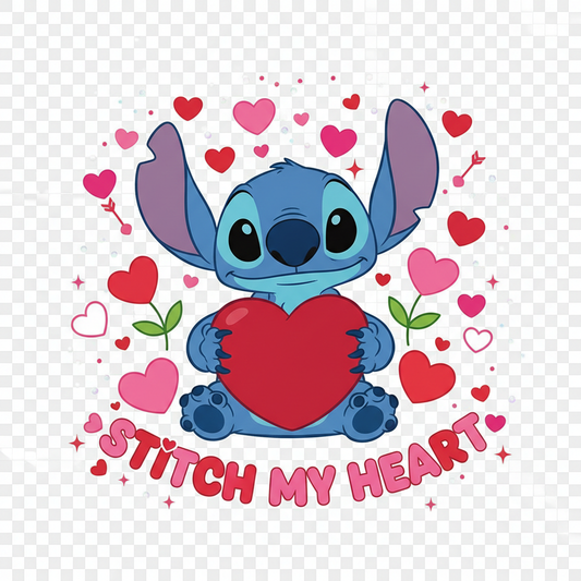 Cute Stitch Valentine's DTF Design