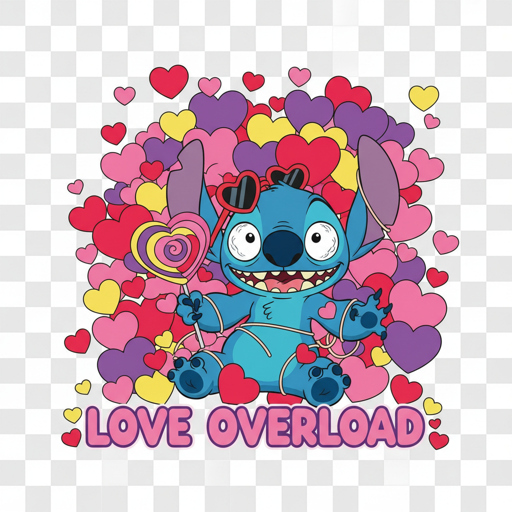 Funny Kids Stitch Valentine's DTF Design