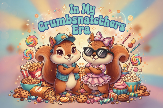 In My Crumbsnatchers Era - Powder blue text with black sunglasses