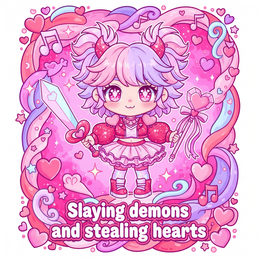 Kid-Friendly K-pop Demon Hunter Valentine's Design