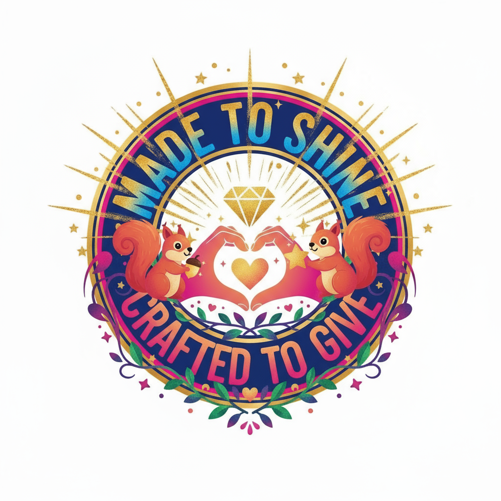 Made to Shine — Crafted to Give Logo with Squirrels