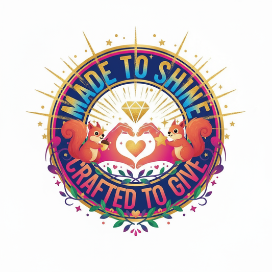 Made to Shine — Crafted to Give Logo with Squirrels