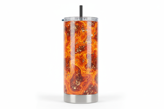 Orange lava snow globe tumbler