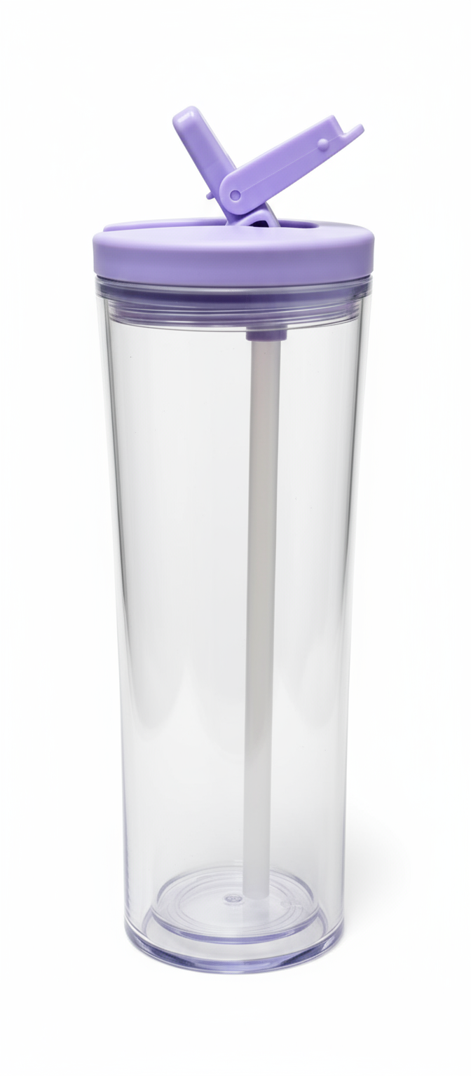 Purple lid tumbler