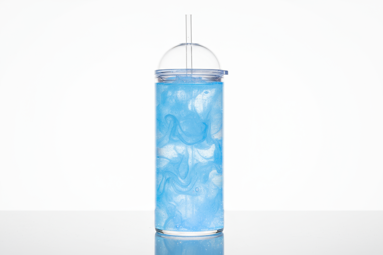 Sky blue lava snow globe tumbler