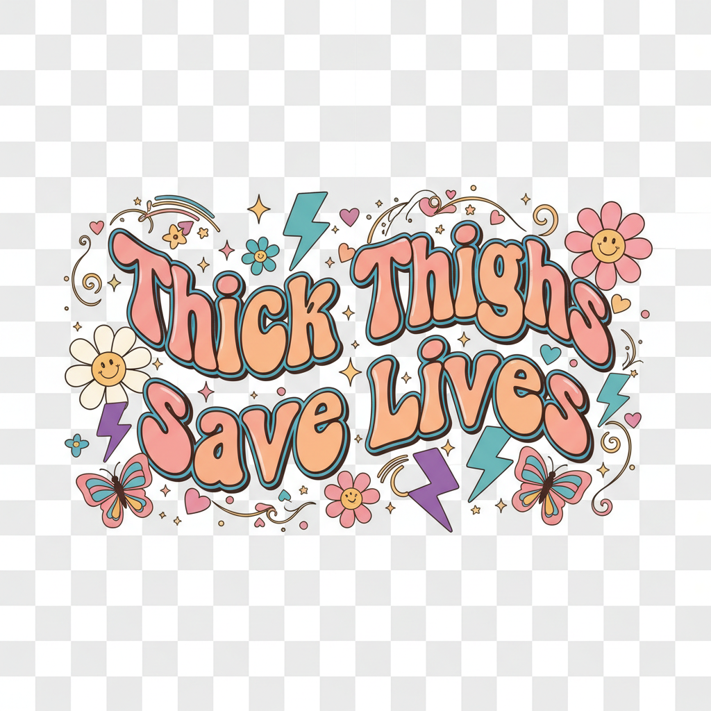 Thick Thighs Save Lives DTF Design